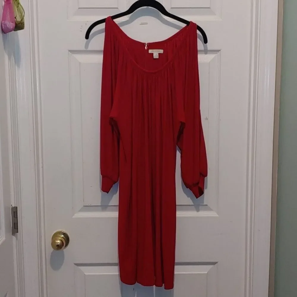 Boston Proper Red cut out  sleeve dress Sz M NWOT
